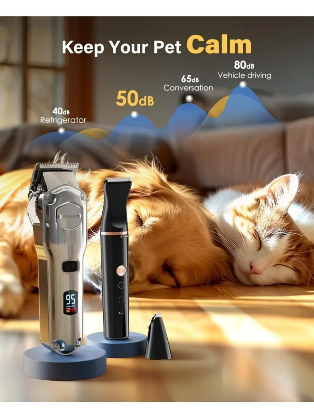 Dog Grooming Kit for Thick Matted Hair | Stainless Steel Clippers, Waterproof
